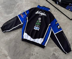 Kawasaki blue Ninja parachute bomber jacket